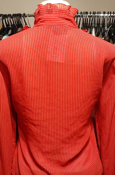 Vintage Tuxedo Ruffle Top 7/8 - Picture 2 of 3